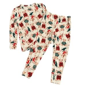 Posh Peanut 3T - 4T Pajamas 2 pc Set Christmas Teddy Bears Bamboo Holiday